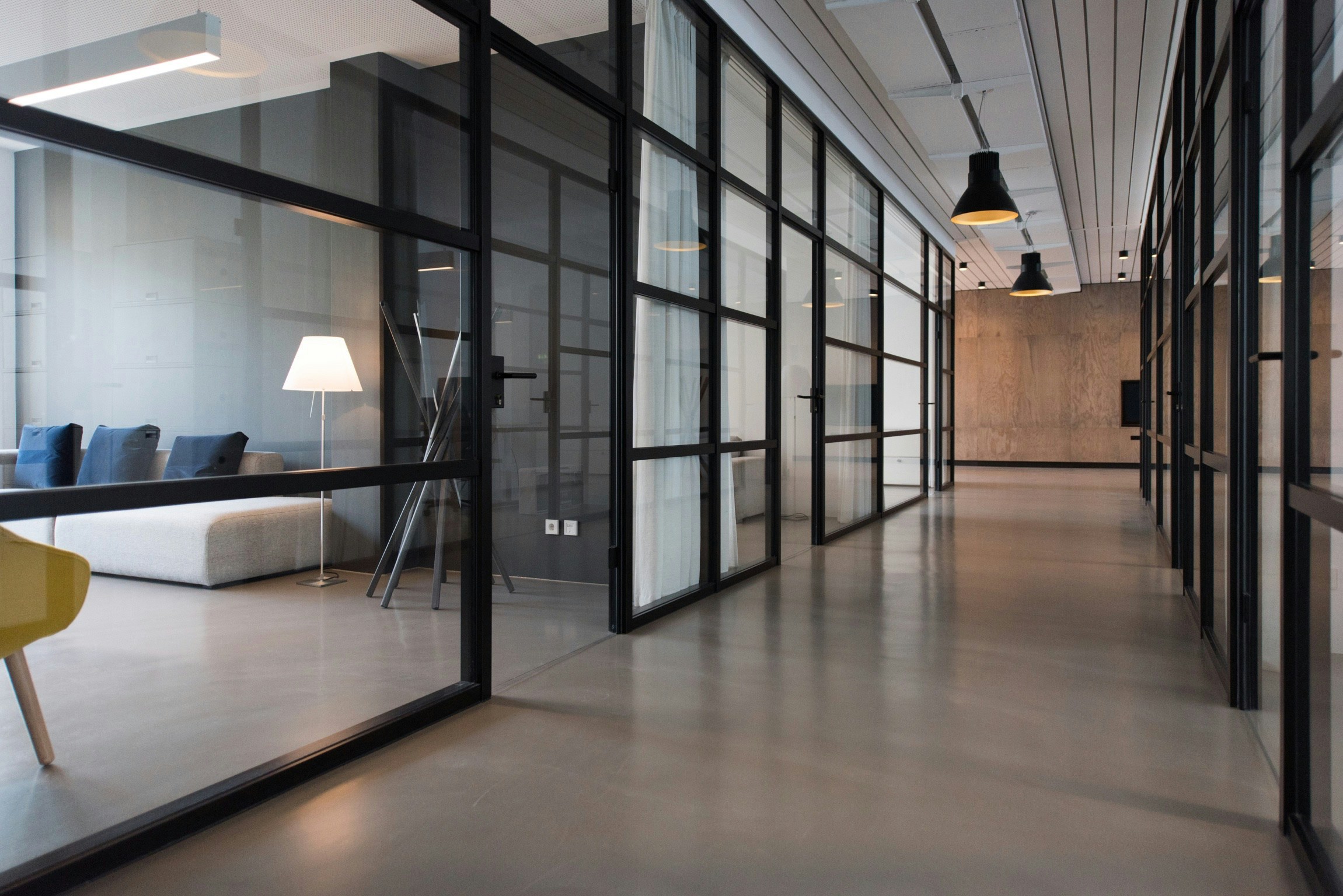 Modern commercial building entrance
